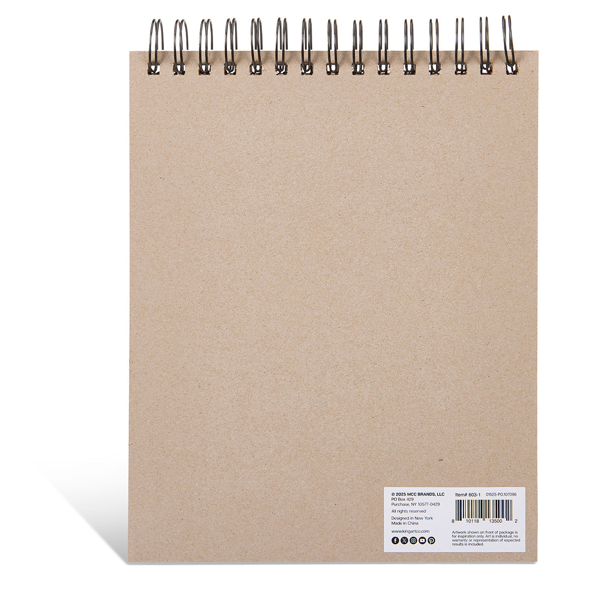 Kingart Mixed Media Art Pad, 8” x 10”, 60 Sheets, 98 lb (160 gsm), Spiral-Bound