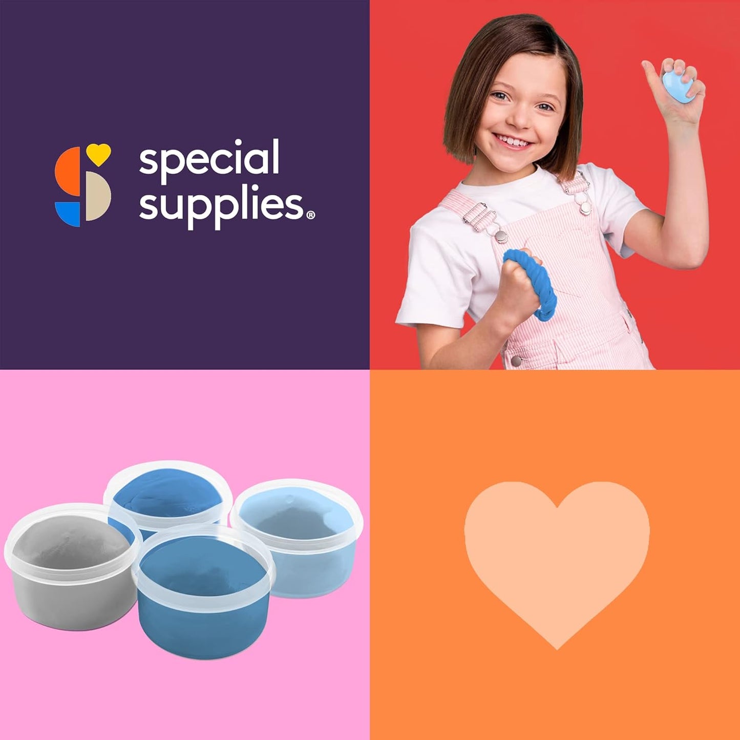 Special Supplies Silicone Therapy Putty – Ocean Colors – 4 Strength Levels for Hand Strength & Stress Relief