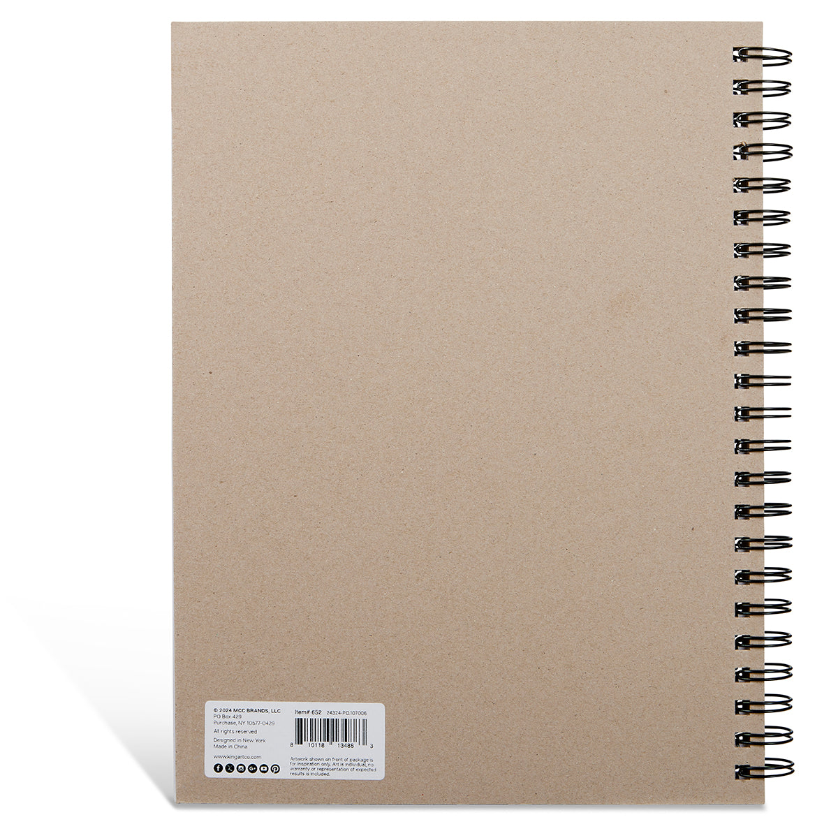 KINGART® Spiral-Bound Sketch Pad, 9” x 12”, 100 Sheets, Acid-Free Paper