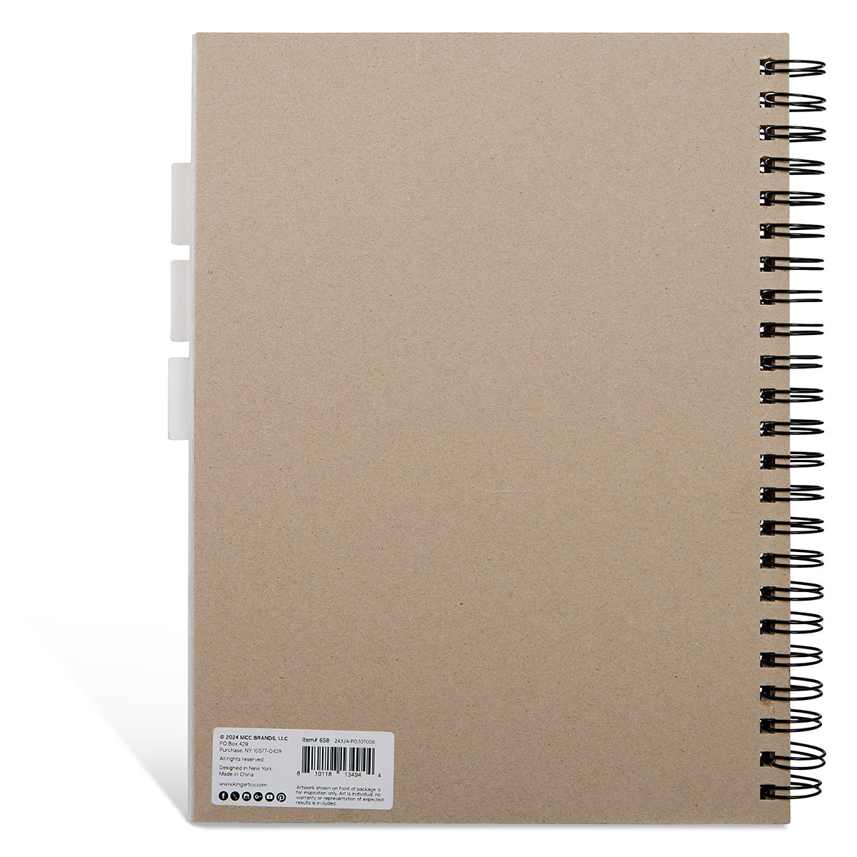 KINGART® 3-in-1 Paper Pad – Sketch, Mixed Media & Watercolor Paper, 9” x 12”, 60 Sheets, Acid-Free, Perforated