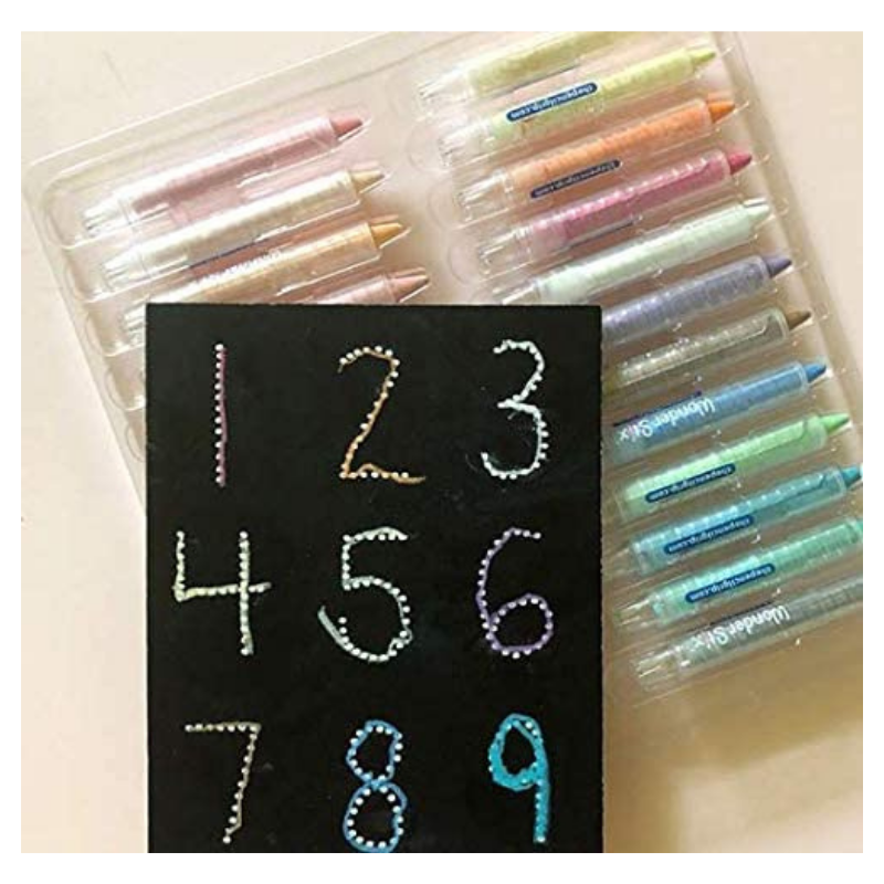 The Pencil Grip Inc. Wonder Stix – Set of 12 Washable Crayons That Write on Almost Anything