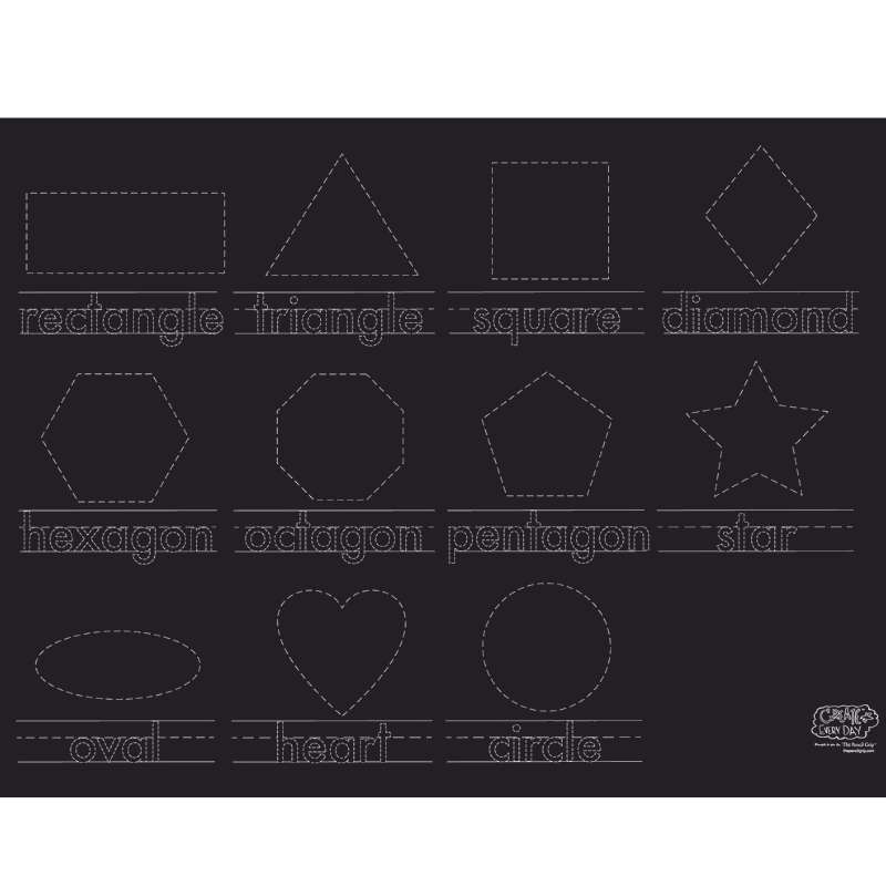 Numbers & Shapes Activity Playmat – 12” x 17”, Reusable & Mess-Free