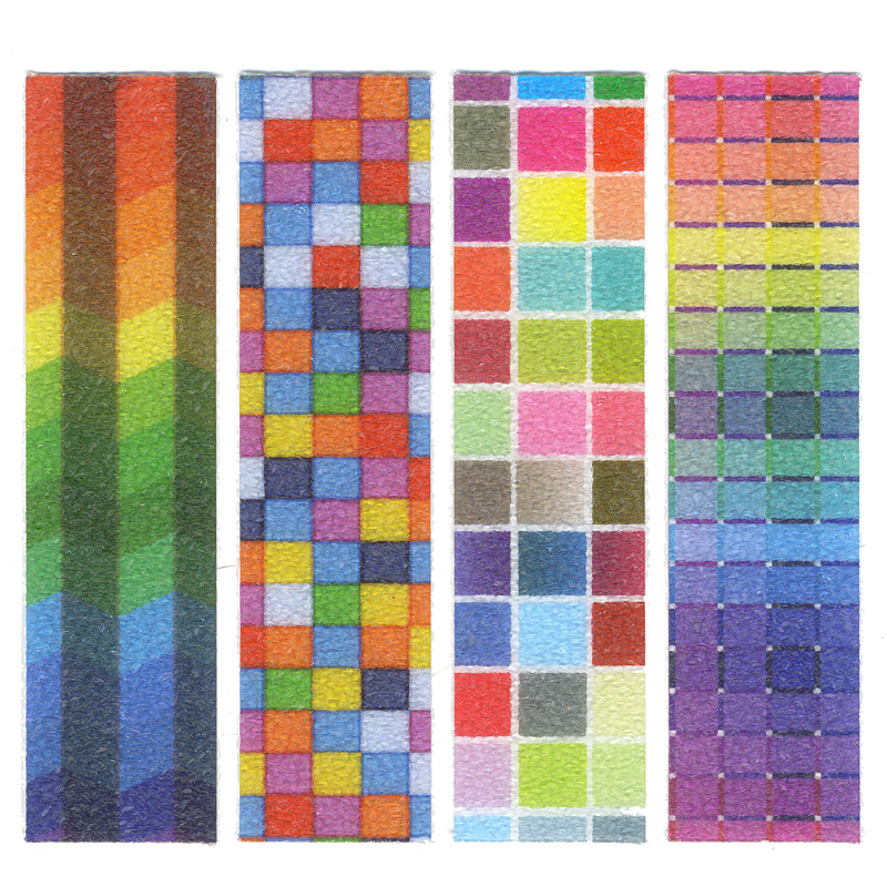 The Pencil Grip Inc. Zen Strips – Textured Sensory Calming Strips - Sandy Brights Design (4-Pack)