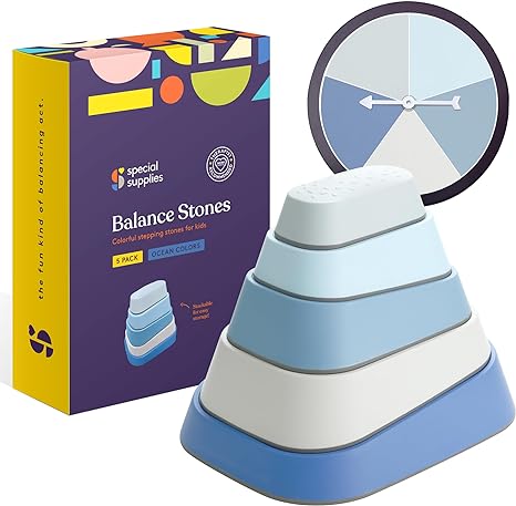 Special Supplies Stackable Stepping Stones – Active Play Balance Blocks for Kids - Set of 5 -  Promote Coordination, Balance, and Strength