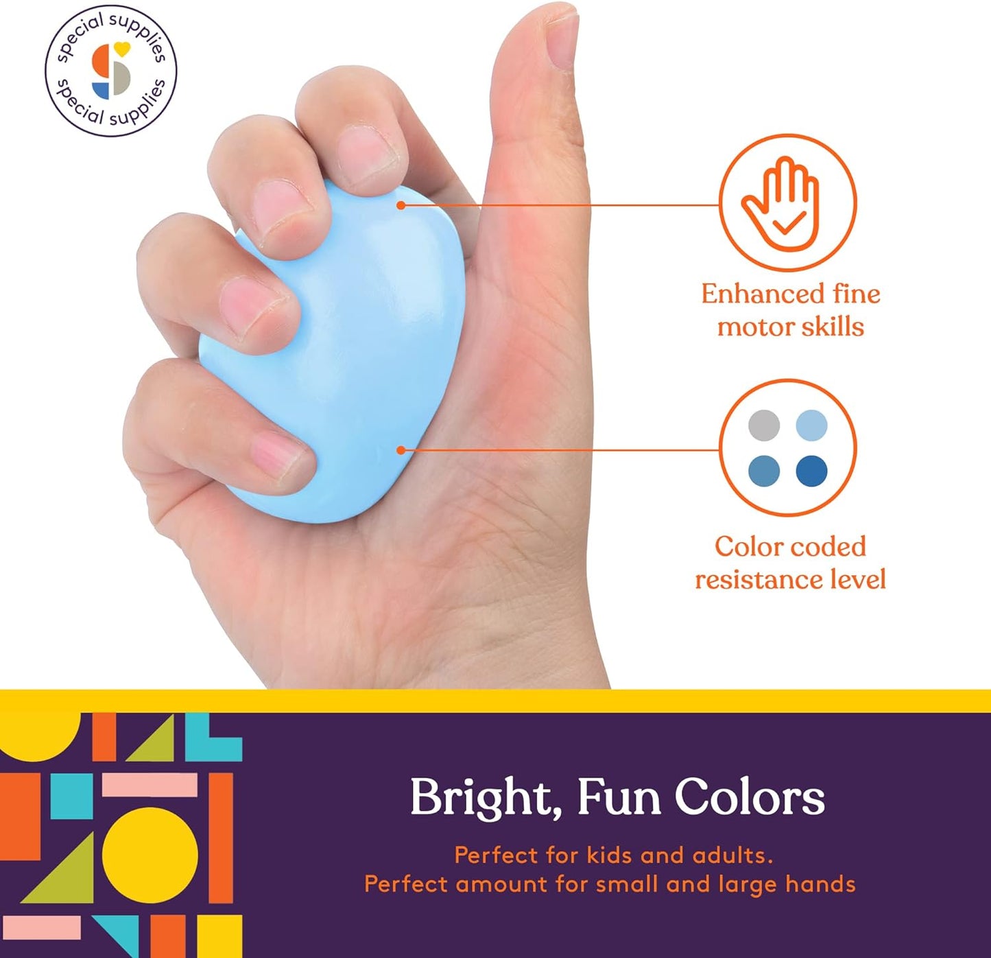 Special Supplies Silicone Therapy Putty – Ocean Colors – 4 Strength Levels for Hand Strength & Stress Relief