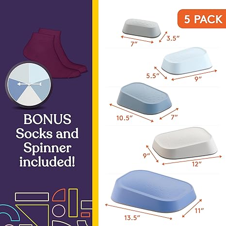 Special Supplies Stackable Stepping Stones – Active Play Balance Blocks for Kids - Set of 5 -  Promote Coordination, Balance, and Strength