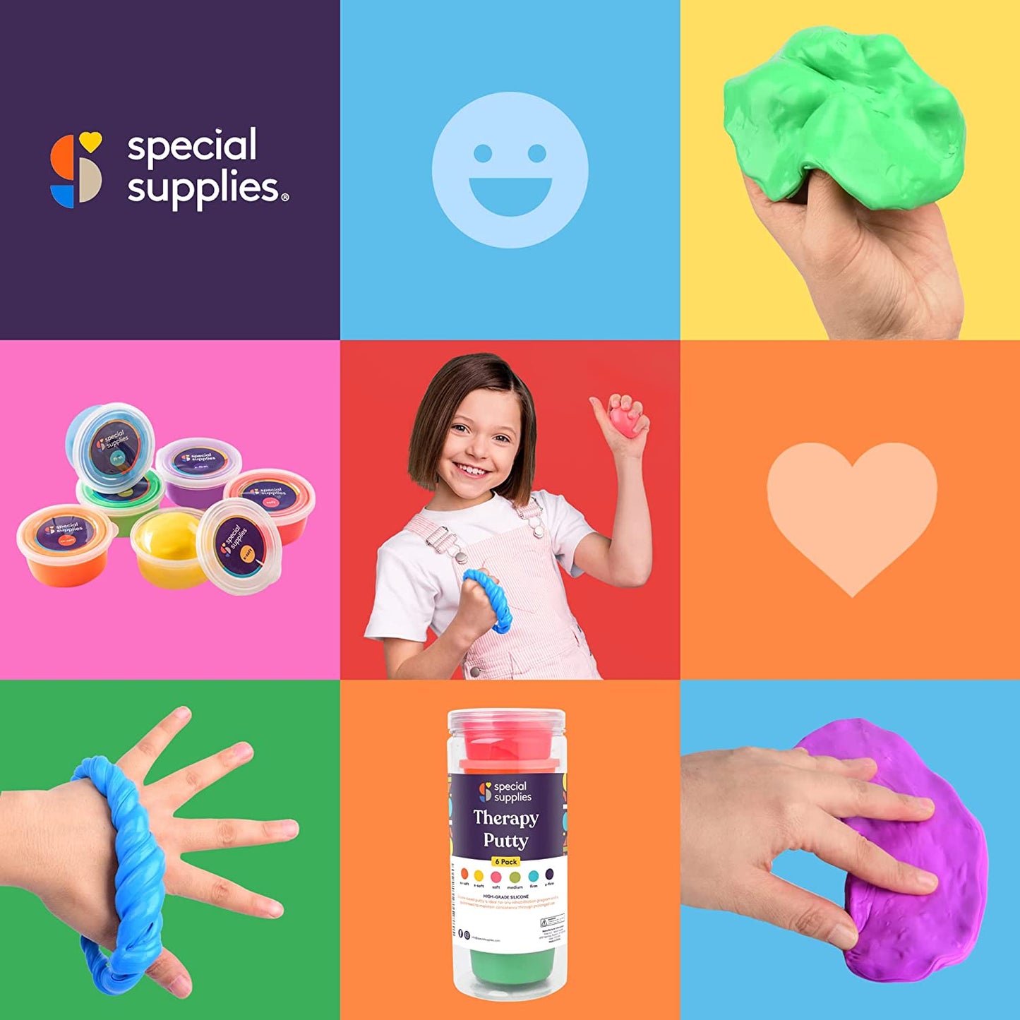Special Supplies Occupational Therapy Putty – 6-Pack Stress Relief & Hand Strengthening Silicone Putty for Kids & Adults