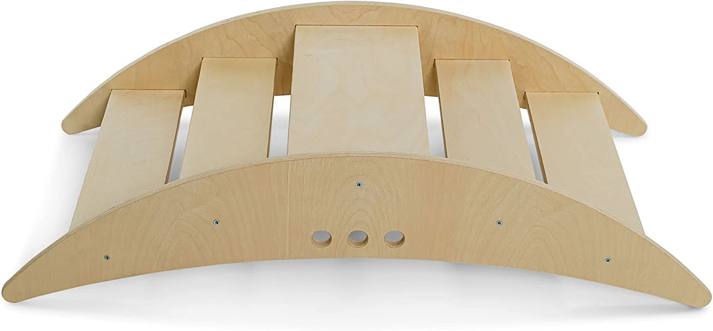 Avenlur Rowan Rocking Boat – Wooden Dual-Purpose Rocker and Climbing Step for Kids | Montessori Balance Toy