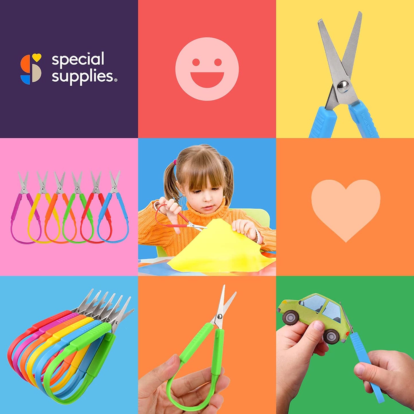 Special Supplies Mini Loop Scissors for Kids and Adults 5.5" Inches (6-Pack)