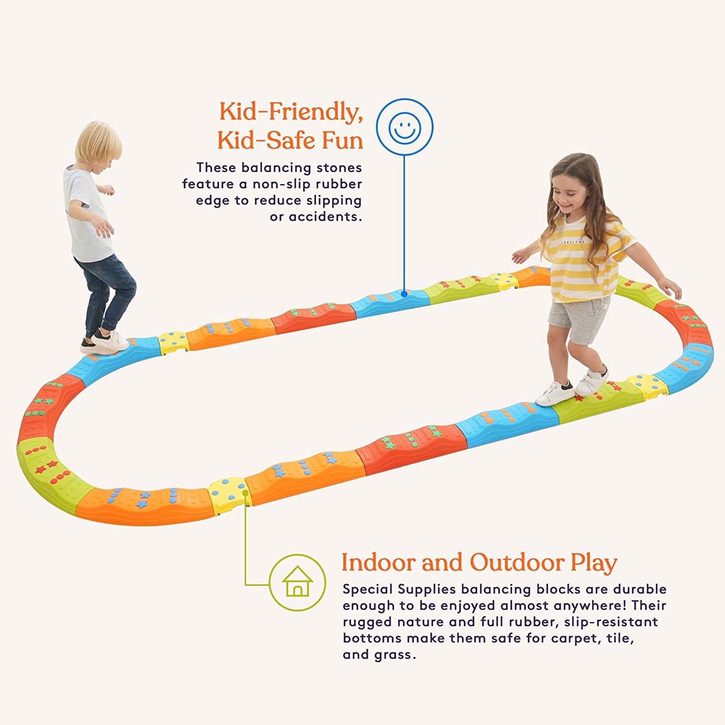 Special Supplies 20-Piece Balance Stepping Stones Set – Indoor & Outdoor Play for Kids – Build Balance, Coordination & Confidence
