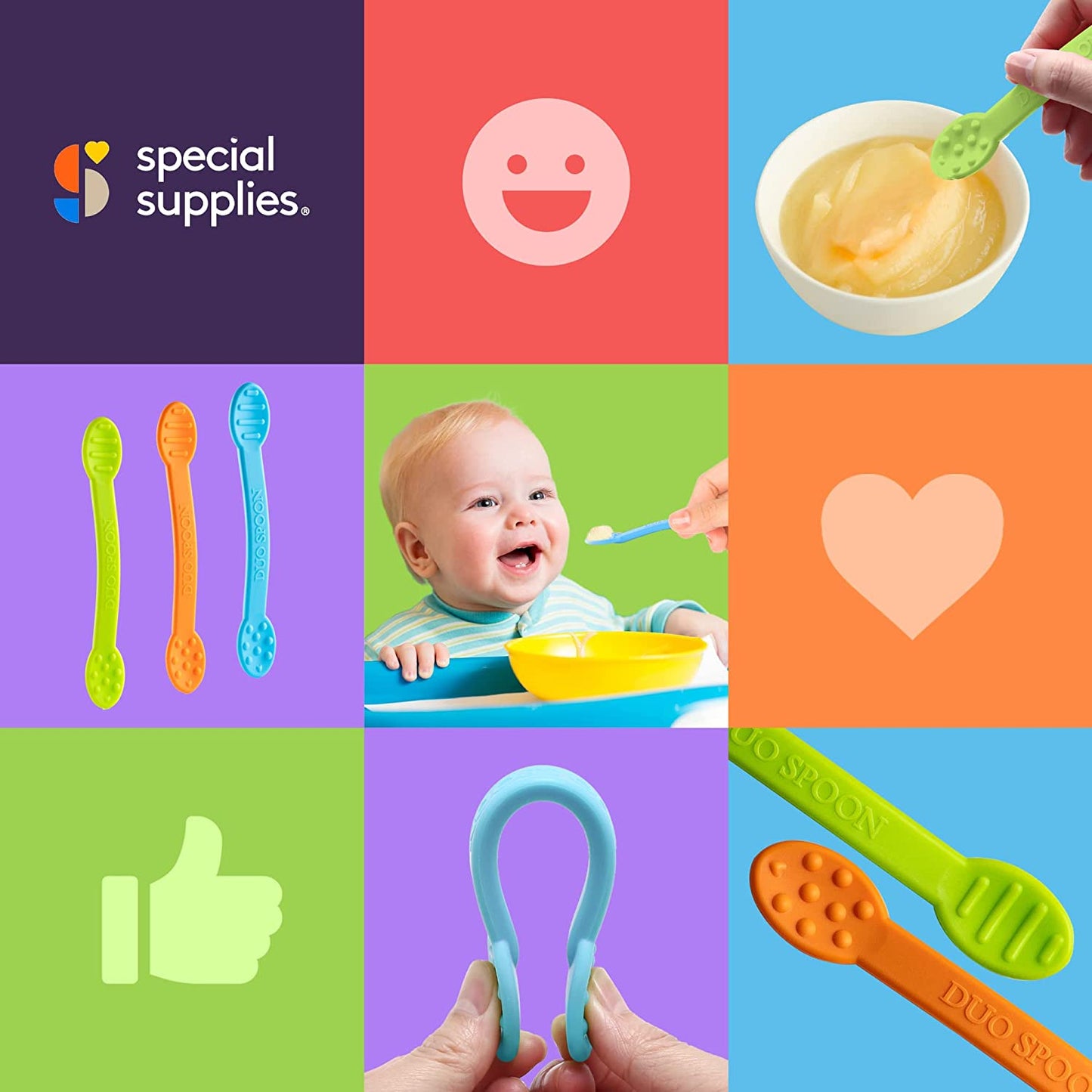 Duo Spoon Oral Motor Tool (3-Pack) – Textured Spoons for Oral Stimulation & Sensory Feeding
