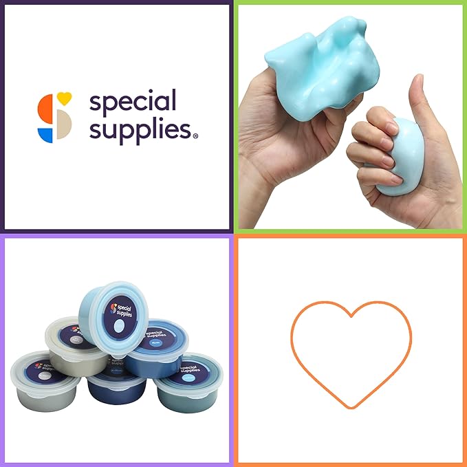 Special Supplies Silicone Therapy Putty – Ocean Colors – 6 Strength Levels for Hand Strength & Stress Relief