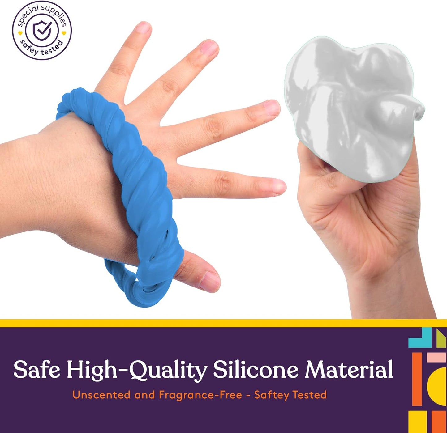 Special Supplies Silicone Therapy Putty – Ocean Colors – 4 Strength Levels for Hand Strength & Stress Relief