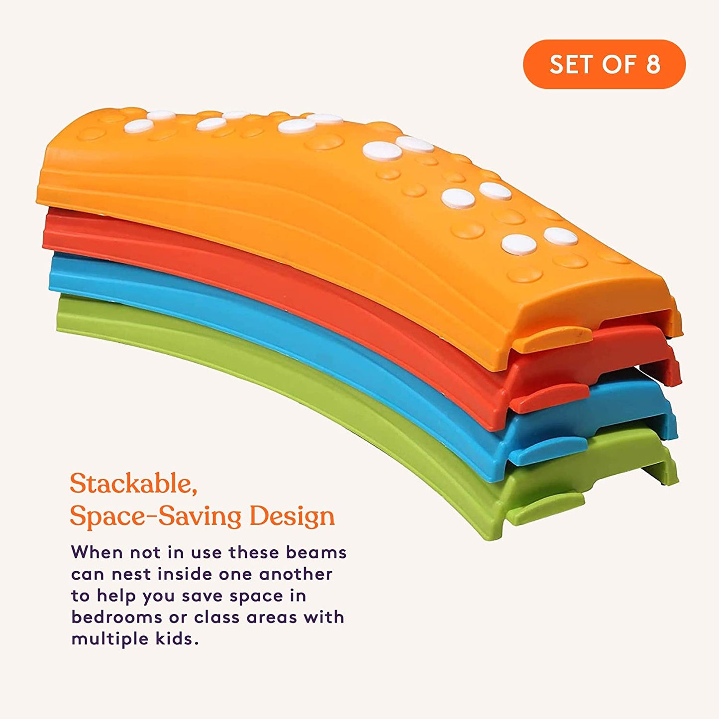 Special Supplies Wavy Circle Balance Beams – 8-Piece Stepping Stone Set for Active Play