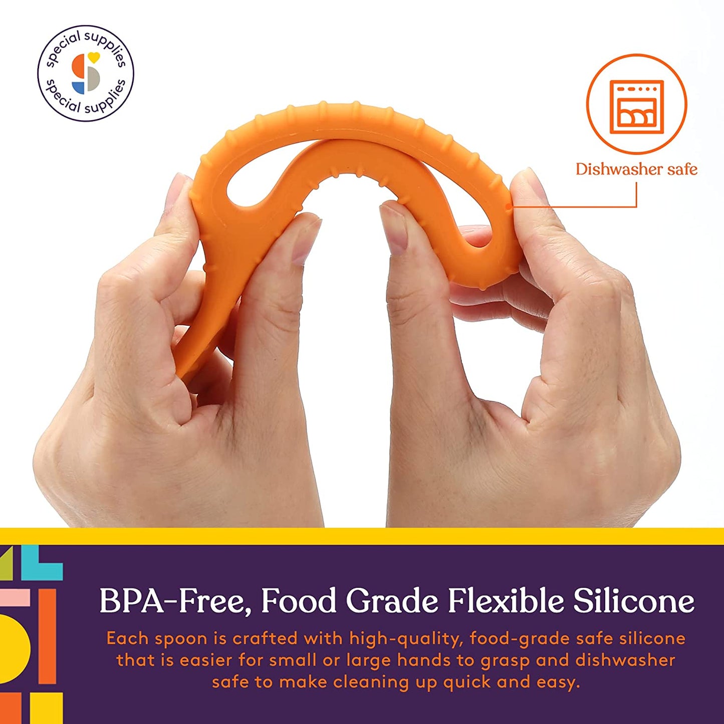 Special Supplies Duo Loop Textured Spoons for Oral Motor Stimulation (2-Pack)