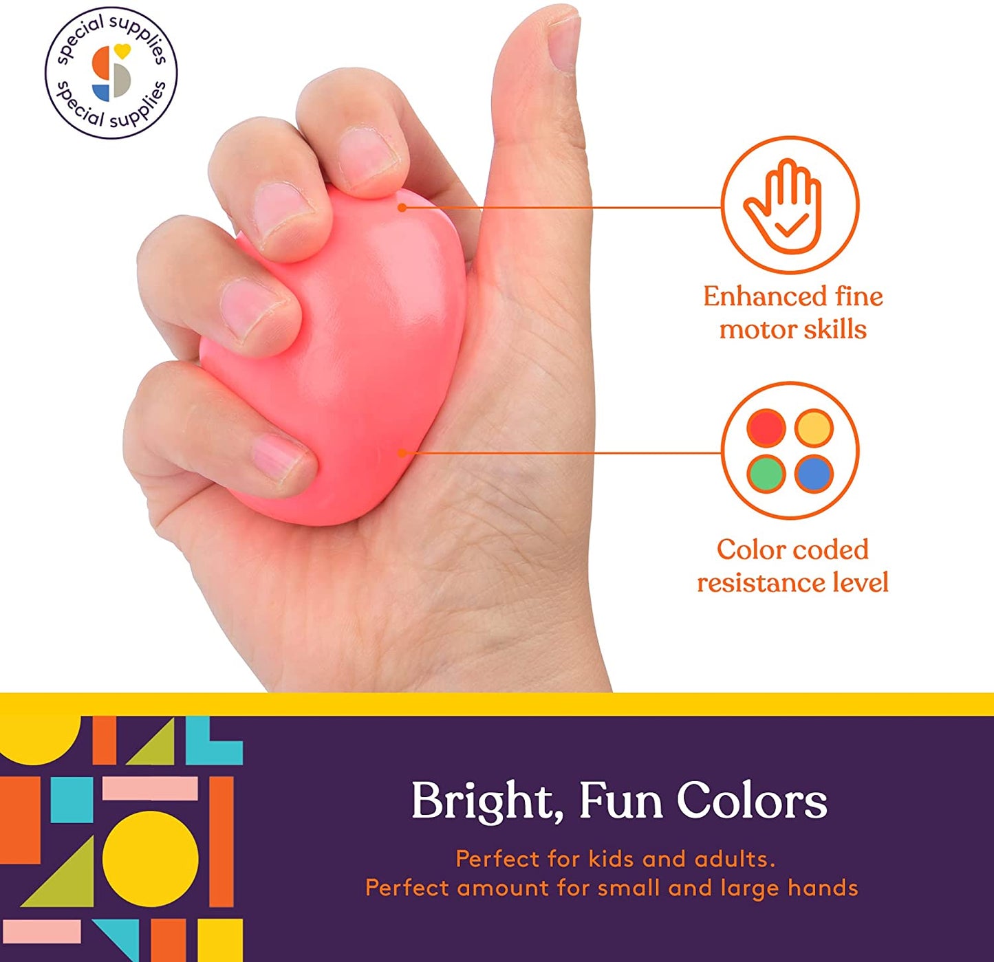 Special Supplies Therapy Putty – 4-Pack Primary Colors for Hand Strength, Fine Motor Skills & Stress Relief