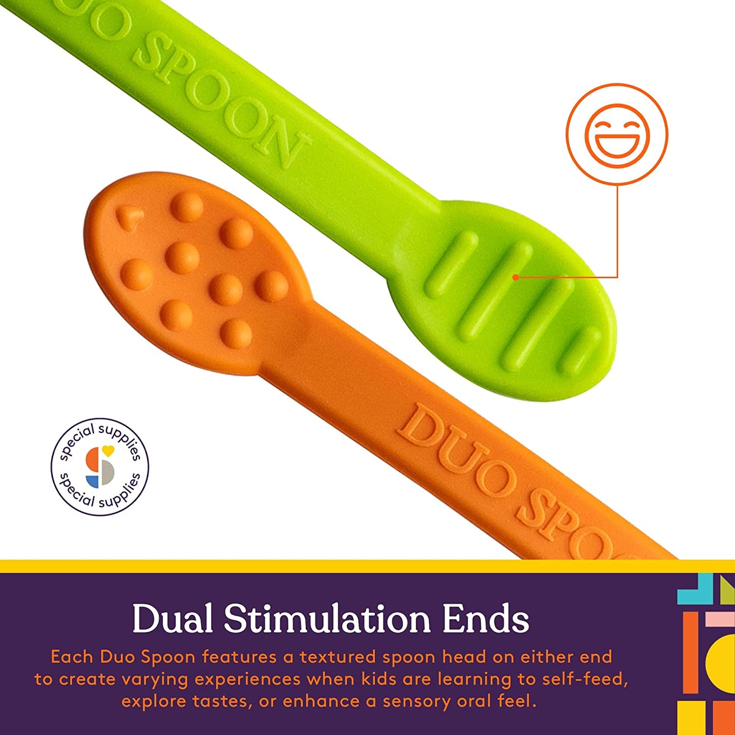 Duo Spoon Oral Motor Tool (3-Pack) – Textured Spoons for Oral Stimulation & Sensory Feeding