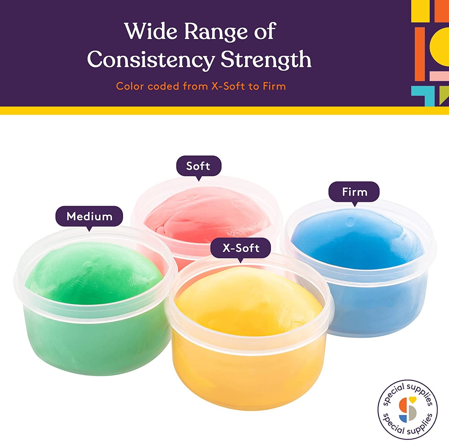 Special Supplies Therapy Putty – 4-Pack Primary Colors for Hand Strength, Fine Motor Skills & Stress Relief