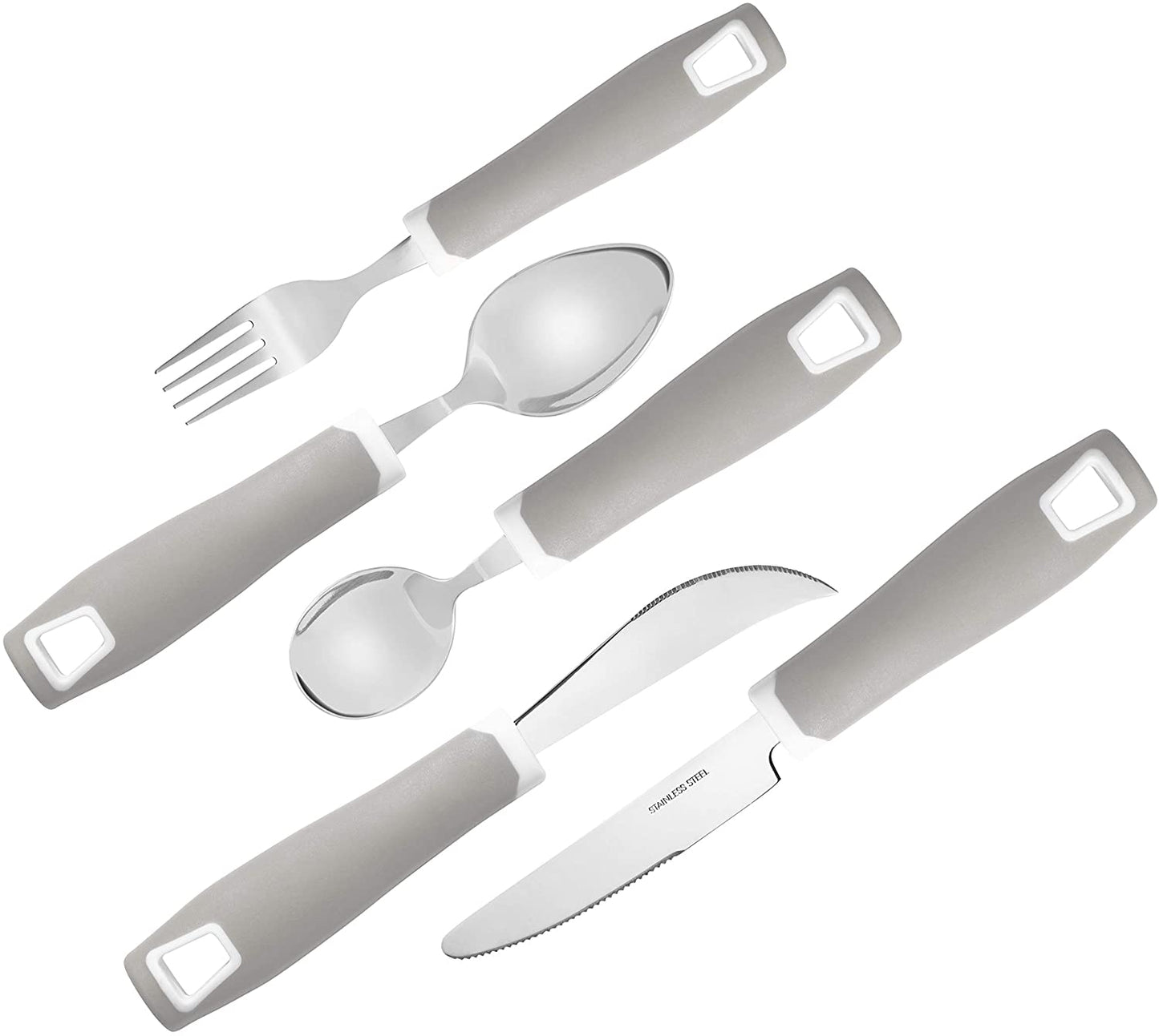 Special Supplies Adaptive Utensils Set (5-Piece) – Non-Slip Wide Grip Silverware for Tremors, Arthritis, Parkinson’s, and Low Hand Strength