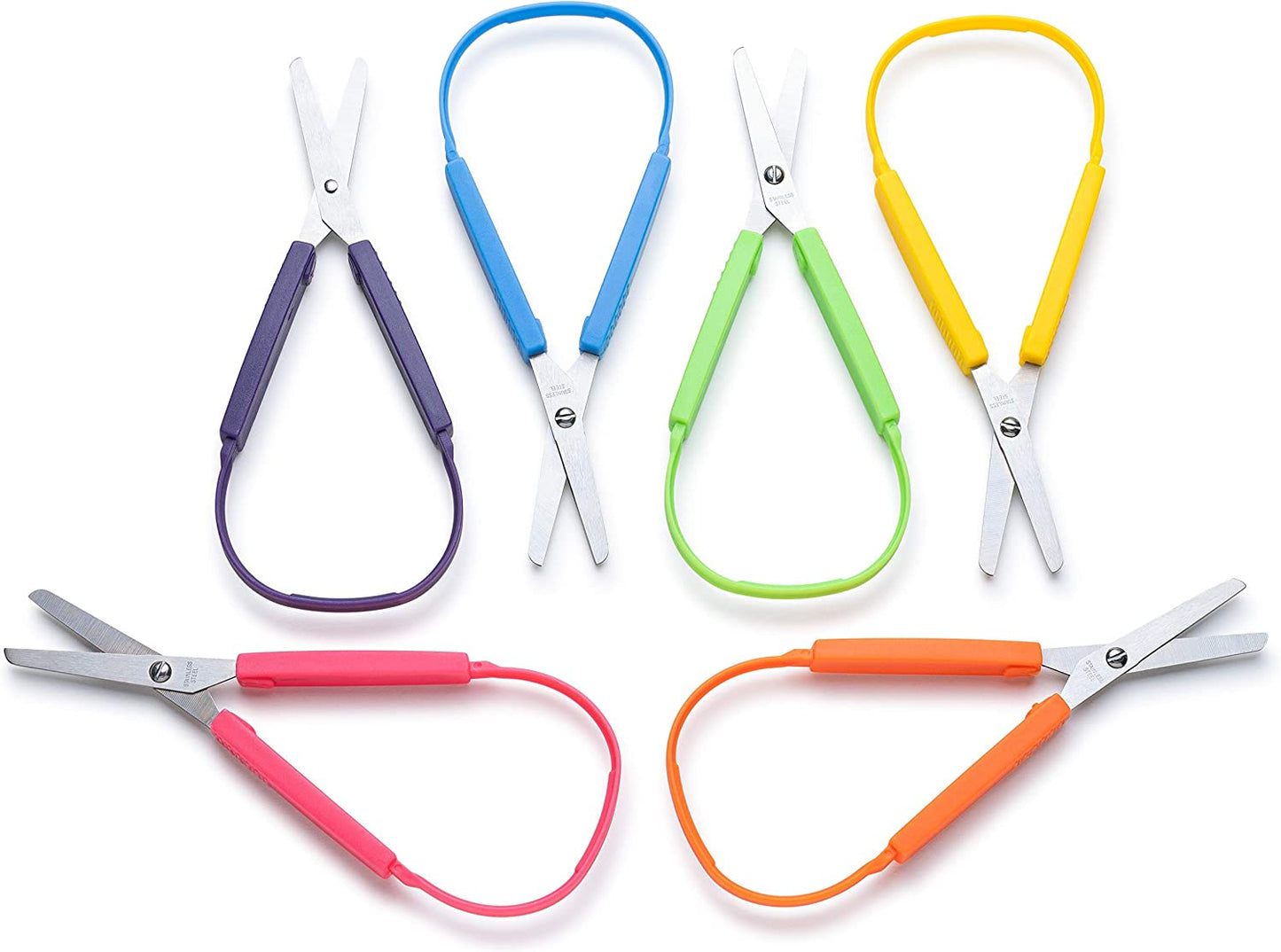 Special Supplies Large Loop Scissors for Kids and Adults 8" Inches (6-Pack)