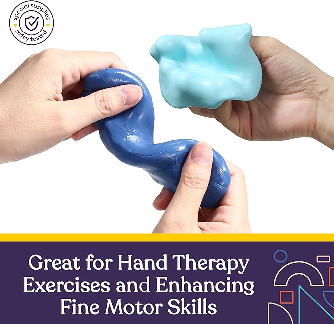 Special Supplies Silicone Therapy Putty – Ocean Colors – 6 Strength Levels for Hand Strength & Stress Relief