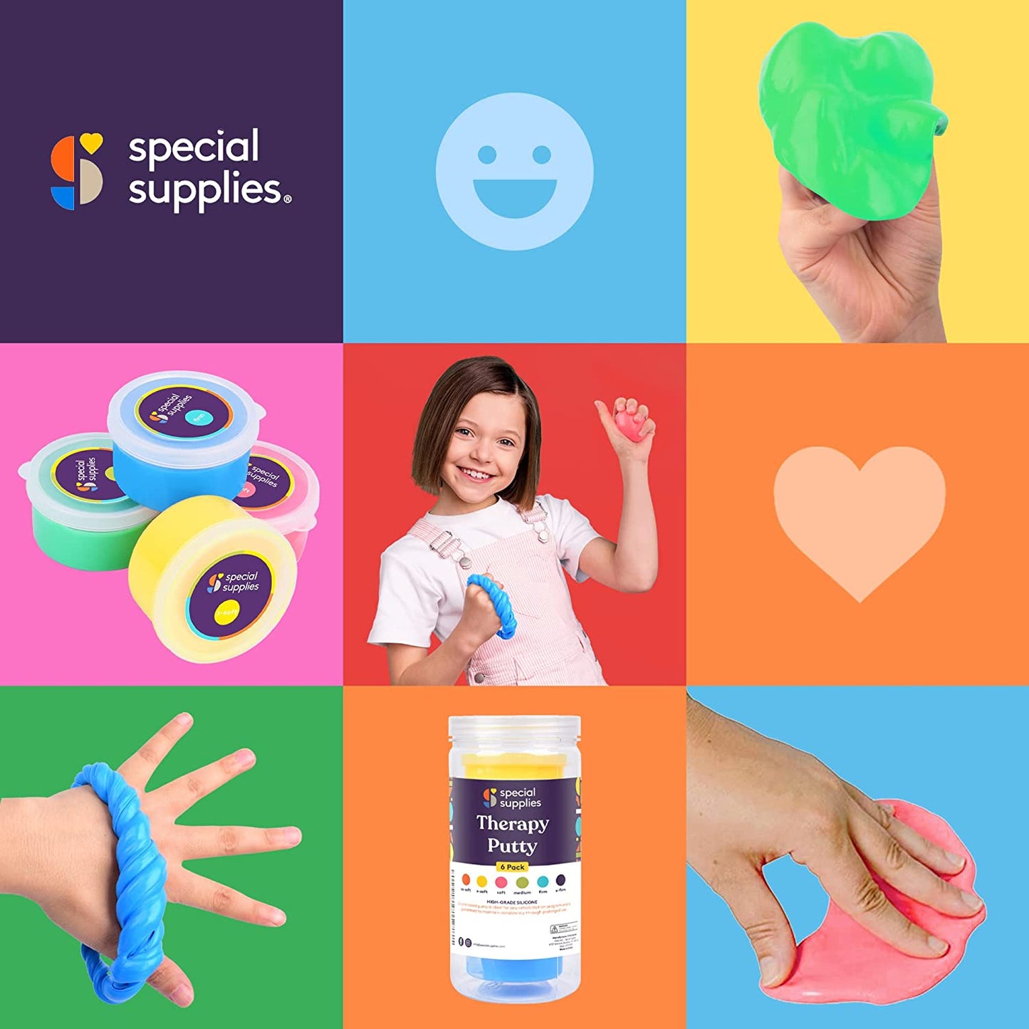 Special Supplies Therapy Putty – 4-Pack Primary Colors for Hand Strength, Fine Motor Skills & Stress Relief