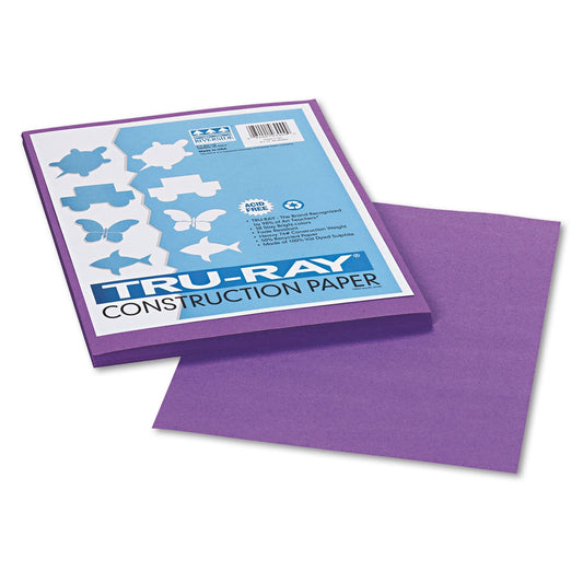 Pacon Tru-Ray Construction Paper – Violet – 50 Sheets Heavyweight 76 lb Craft Paper 9"x12" for School & Creative Projects