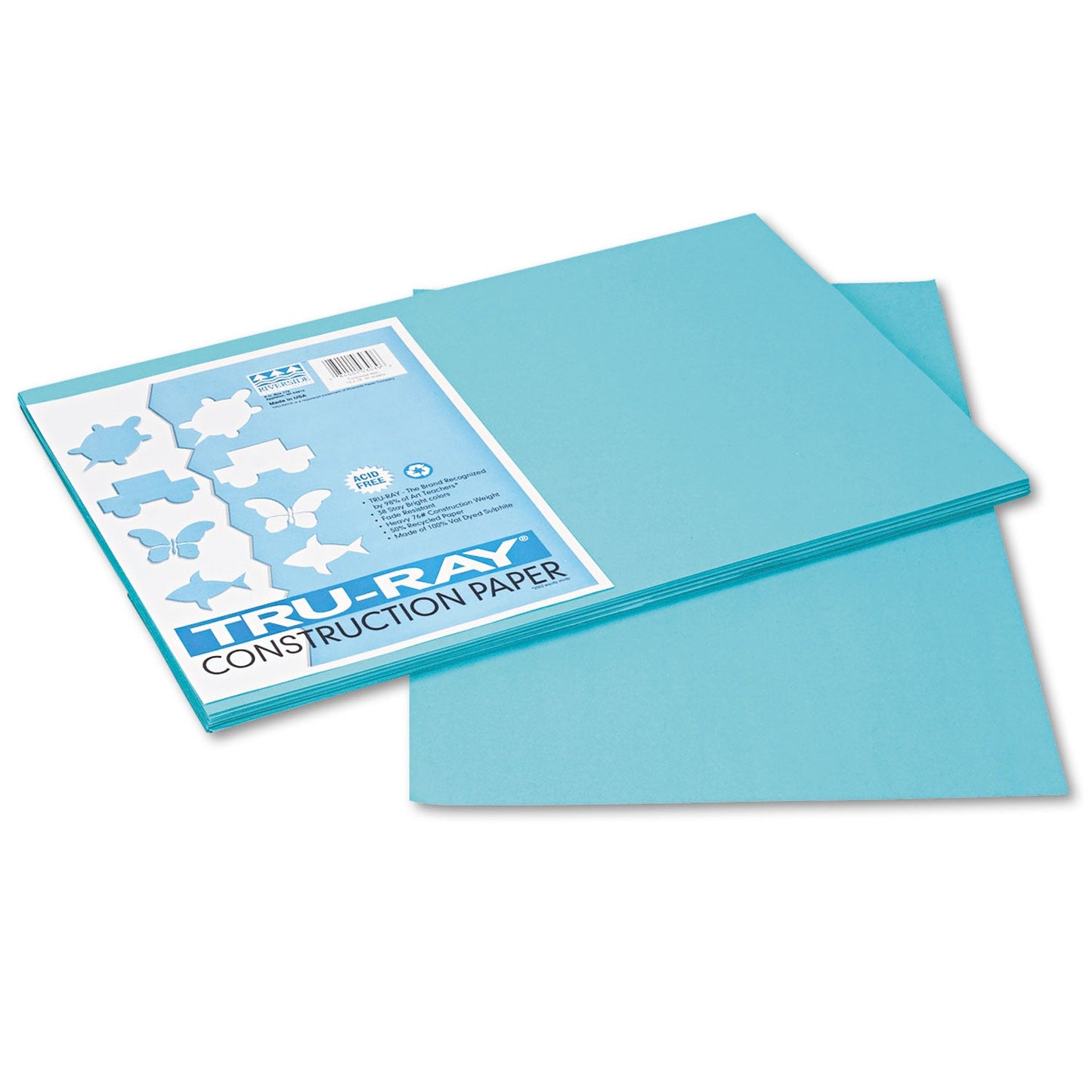 Pacon Tru-Ray Construction Paper– Ocean Blue – 50 Sheets Heavyweight 76 lb Craft Paper 12"x18" for School & Creative Projects