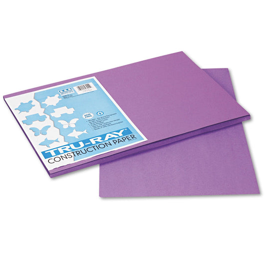 Pacon Tru-Ray Construction Paper– Violet – 50 Sheets Heavyweight 76 lb Craft Paper 12"x18" for School & Creative Projects