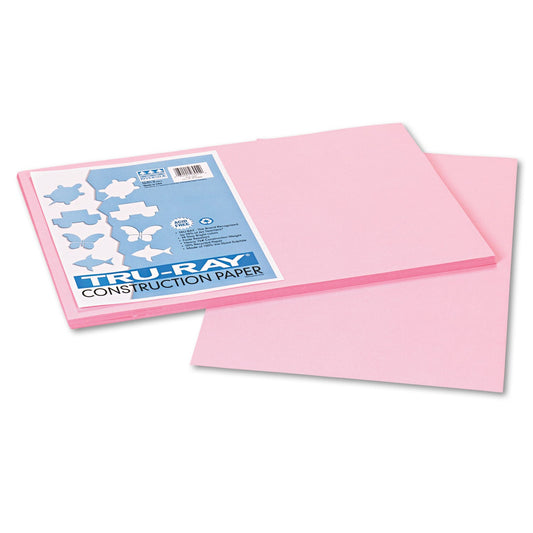 Pacon Tru-Ray Construction Paper– Pink – 50 Sheets Heavyweight 76 lb Craft Paper 12"x18" for School & Creative Projects