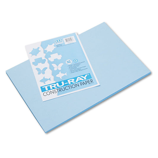 Pacon Tru-Ray Construction Paper– Sky Blue – 50 Sheets Heavyweight 76 lb Craft Paper 12"x18" for School & Creative Projects