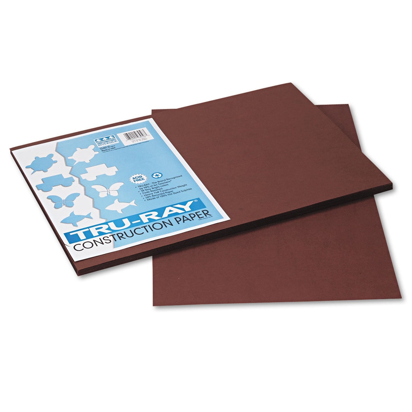 Pacon Tru-Ray Construction Paper – Brown – 50 Sheets Heavyweight 76 lb Craft Paper 12"x18" for School & Creative Projects