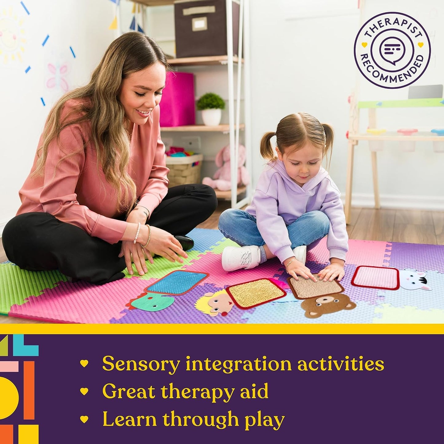 Special Supplies Sensory Mats for Kids (10 Textured Pads) – Autism, ADHD, and Sensory Play Mats with Fun Animal Designs for Early Learning