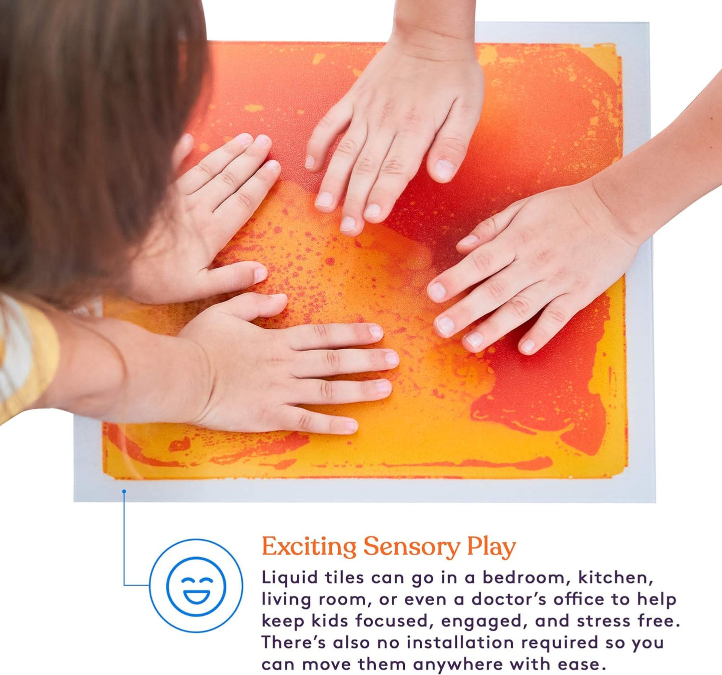 Special Supplies Square Liquid Floor Tiles – 9-Piece Sensory Stepping Tile Set