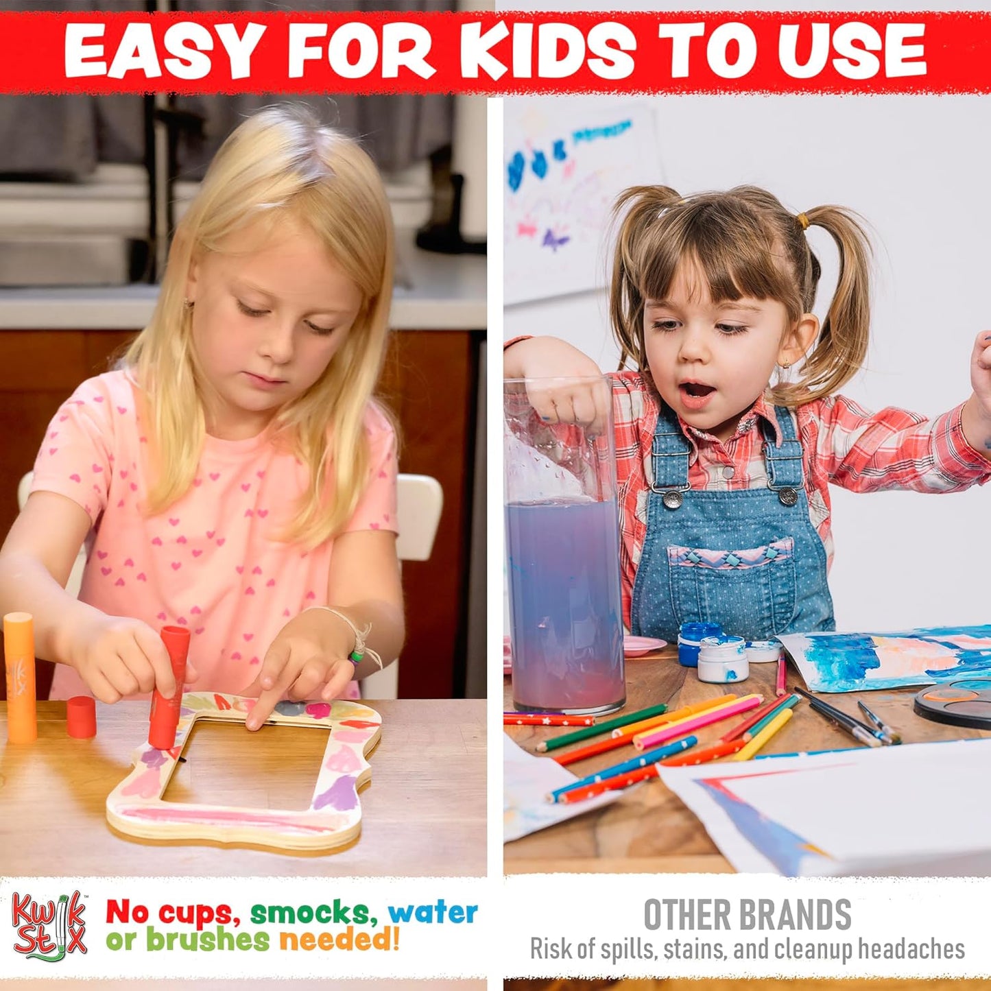The Pencil Grip Inc. Kwik Stix 12 Metalix Colors Set – Solid Tempera Paint Sticks for Kids