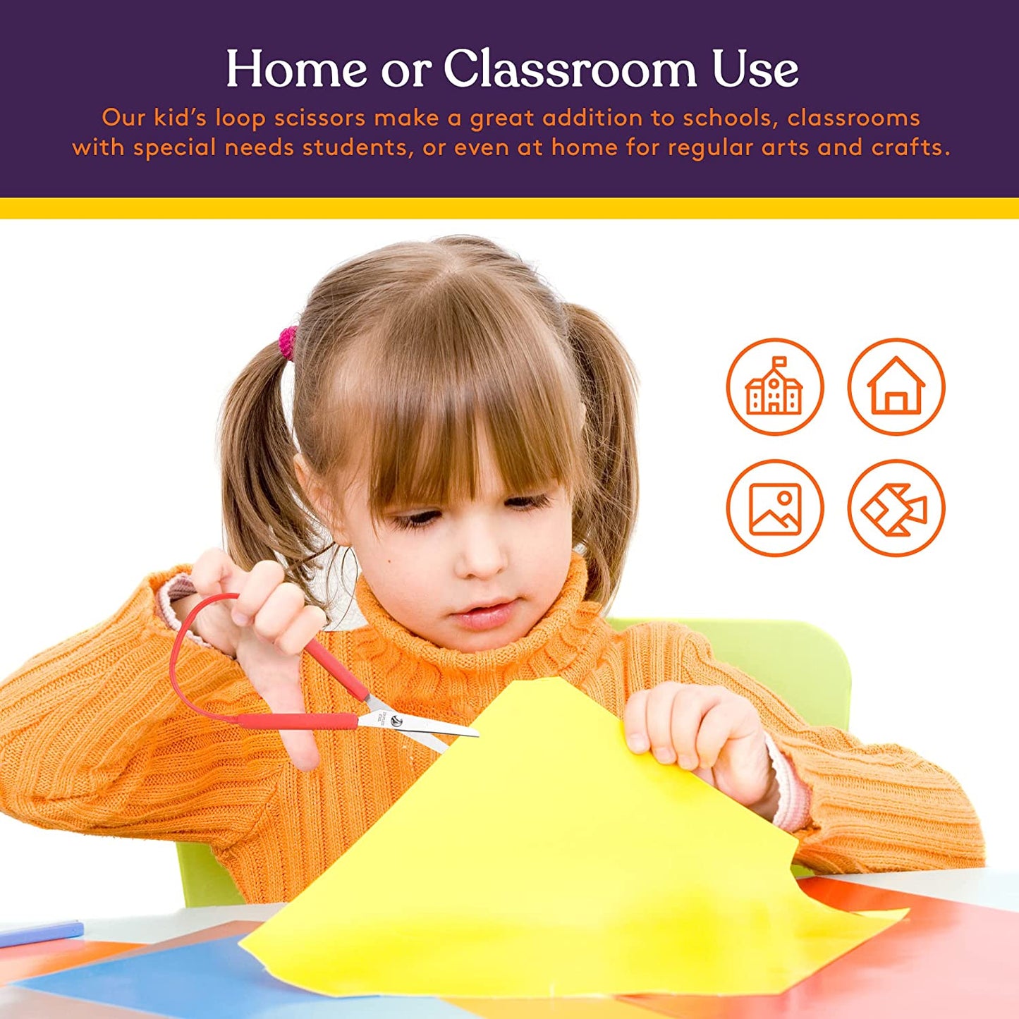 Special Supplies Mini Loop Scissors for Kids and Adults 5.5" Inches (6-Pack)