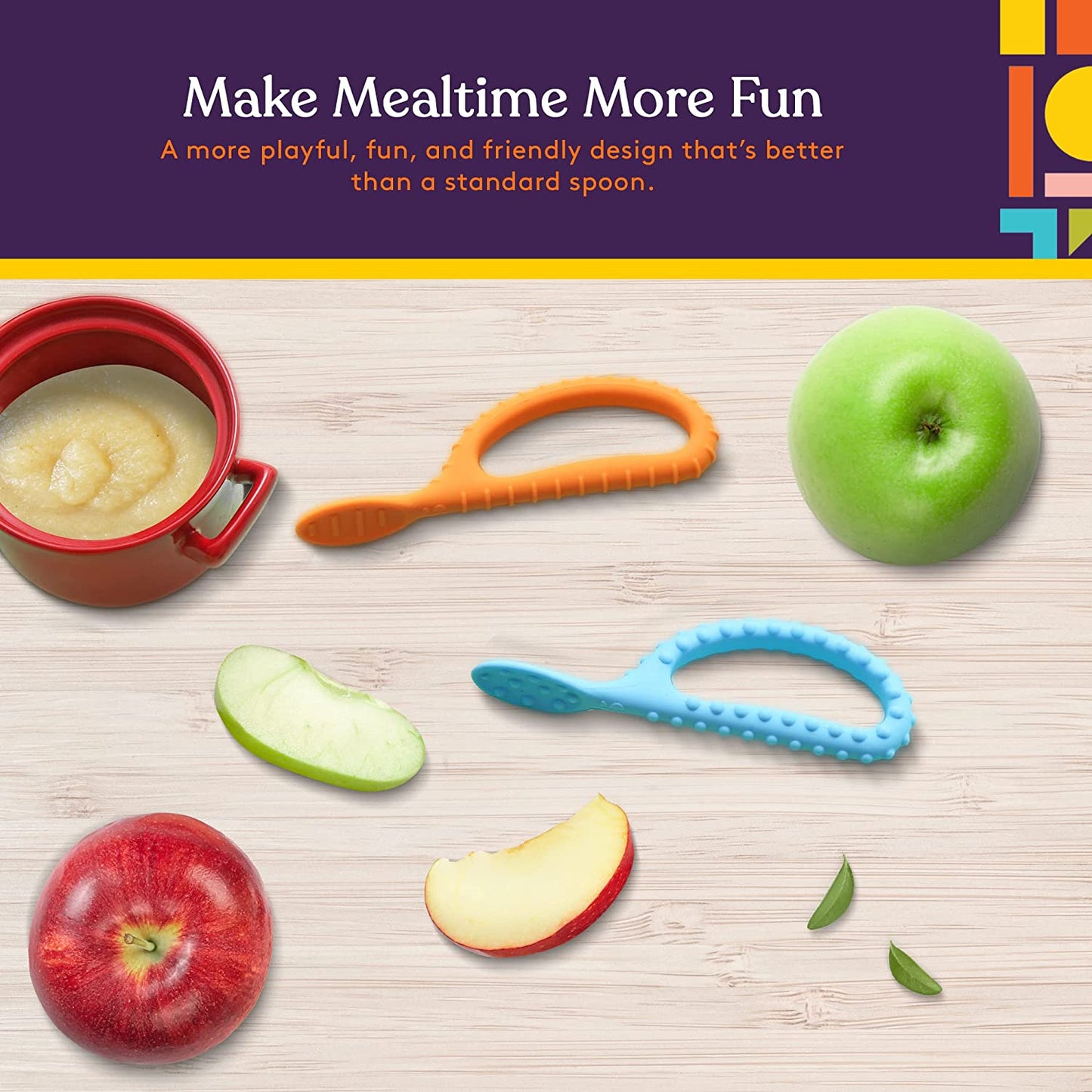 Special Supplies Duo Loop Textured Spoons for Oral Motor Stimulation (2-Pack)