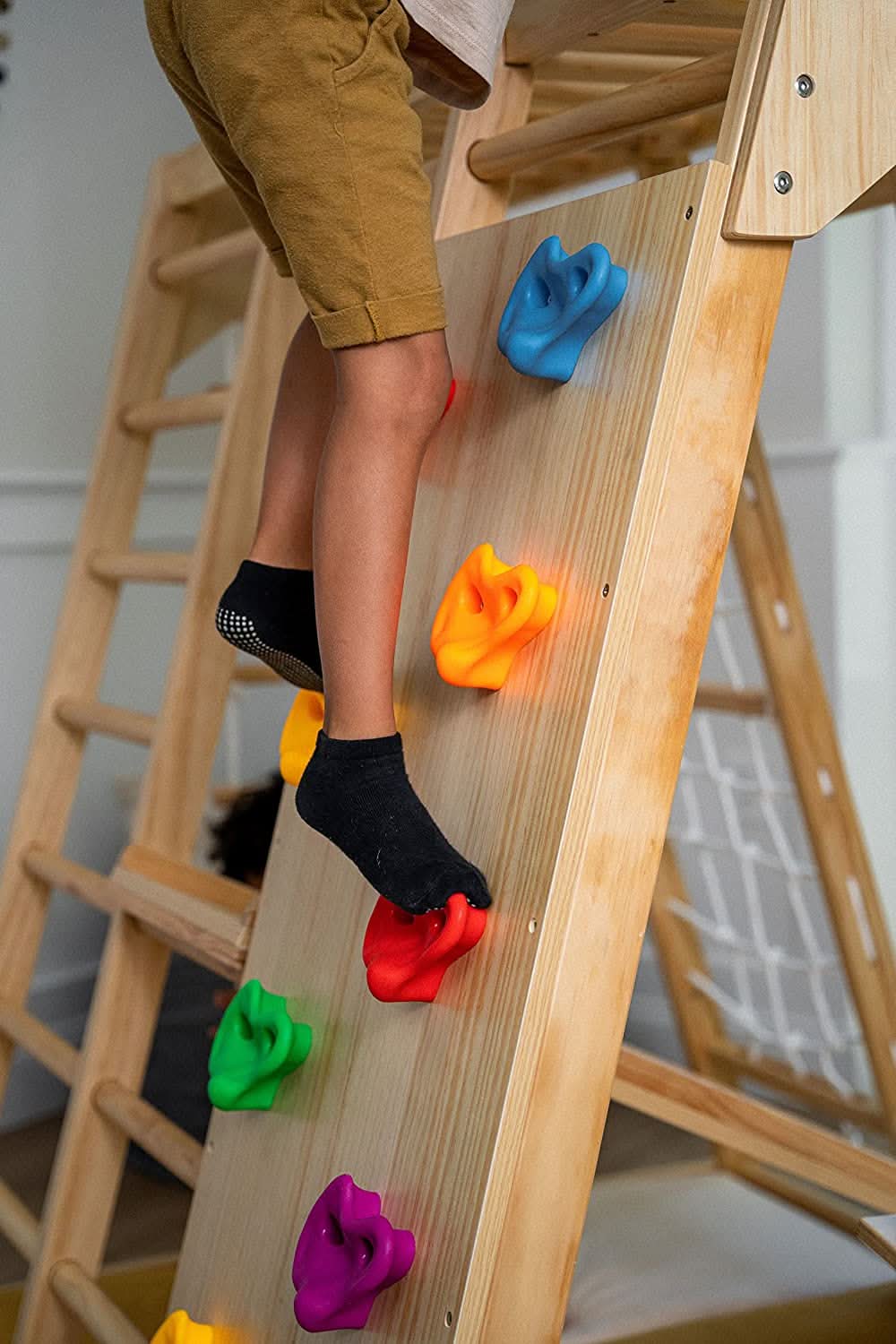 Avenlur Magnolia 7-in-1 Indoor Wooden Playset | Montessori Climbing Gym for Kids | Slide, Monkey Bars, Rope Ladder, Swing & More