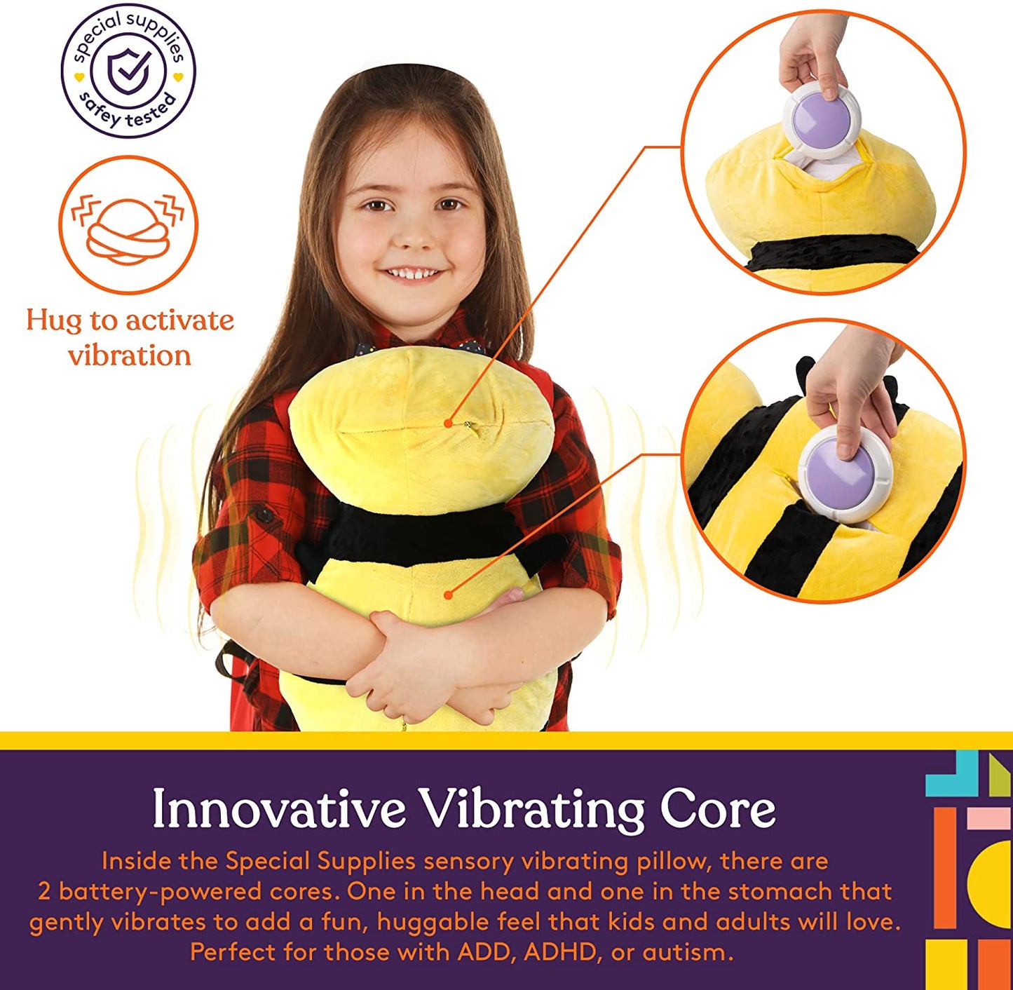 Special Supplies Vibrating Bumble Bee Sensory Pillow