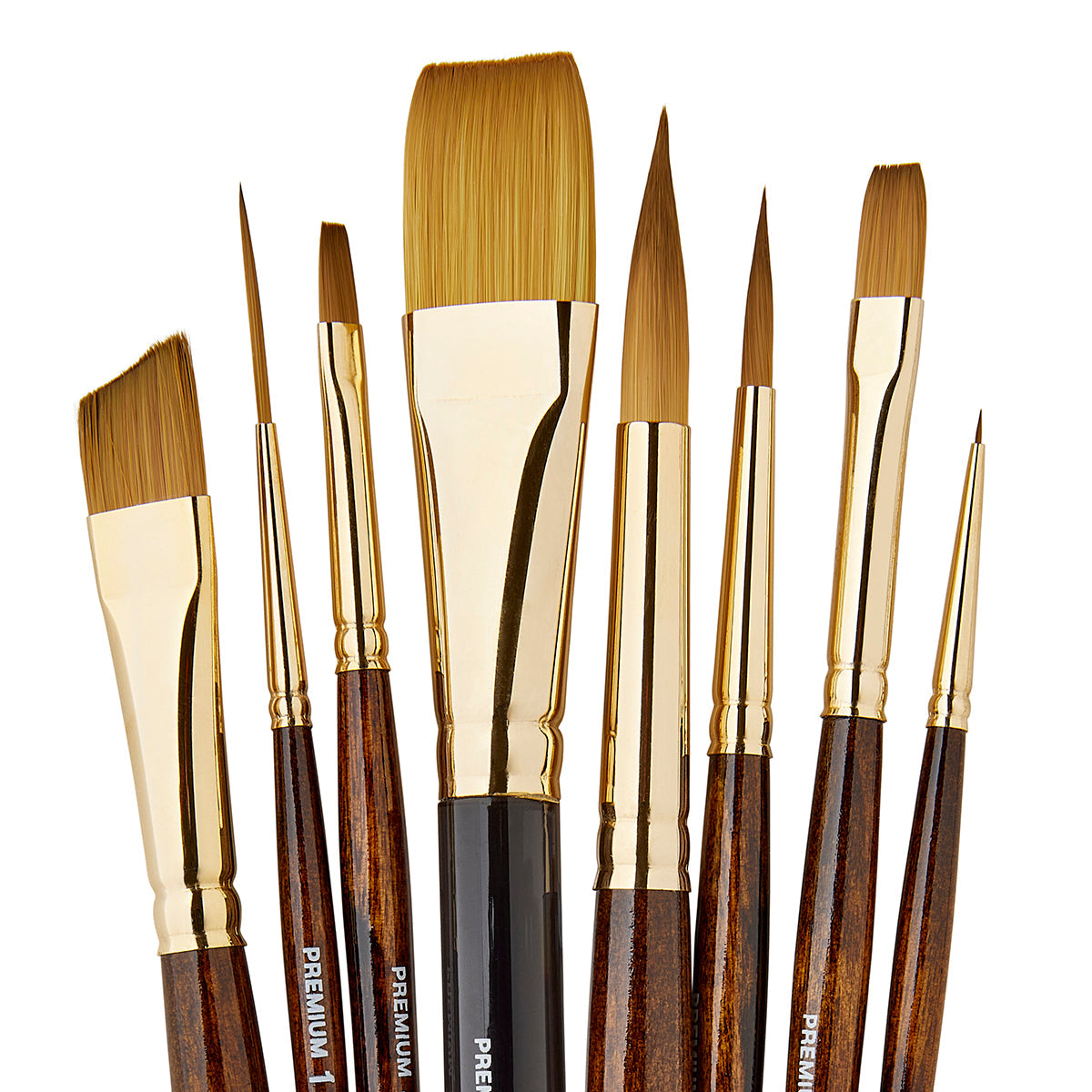 KINGART® Finesse™ Premium Watercolor Artist Brushes – Kolinsky Synthetic Blend, Set of 8