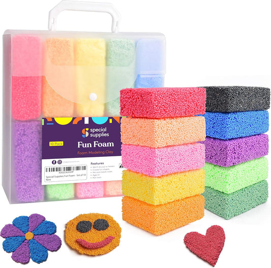 Special Supplies Fun Foam Modeling Clay Kit – 10 Pack Mess-Free Sensory Foam (20g Each)