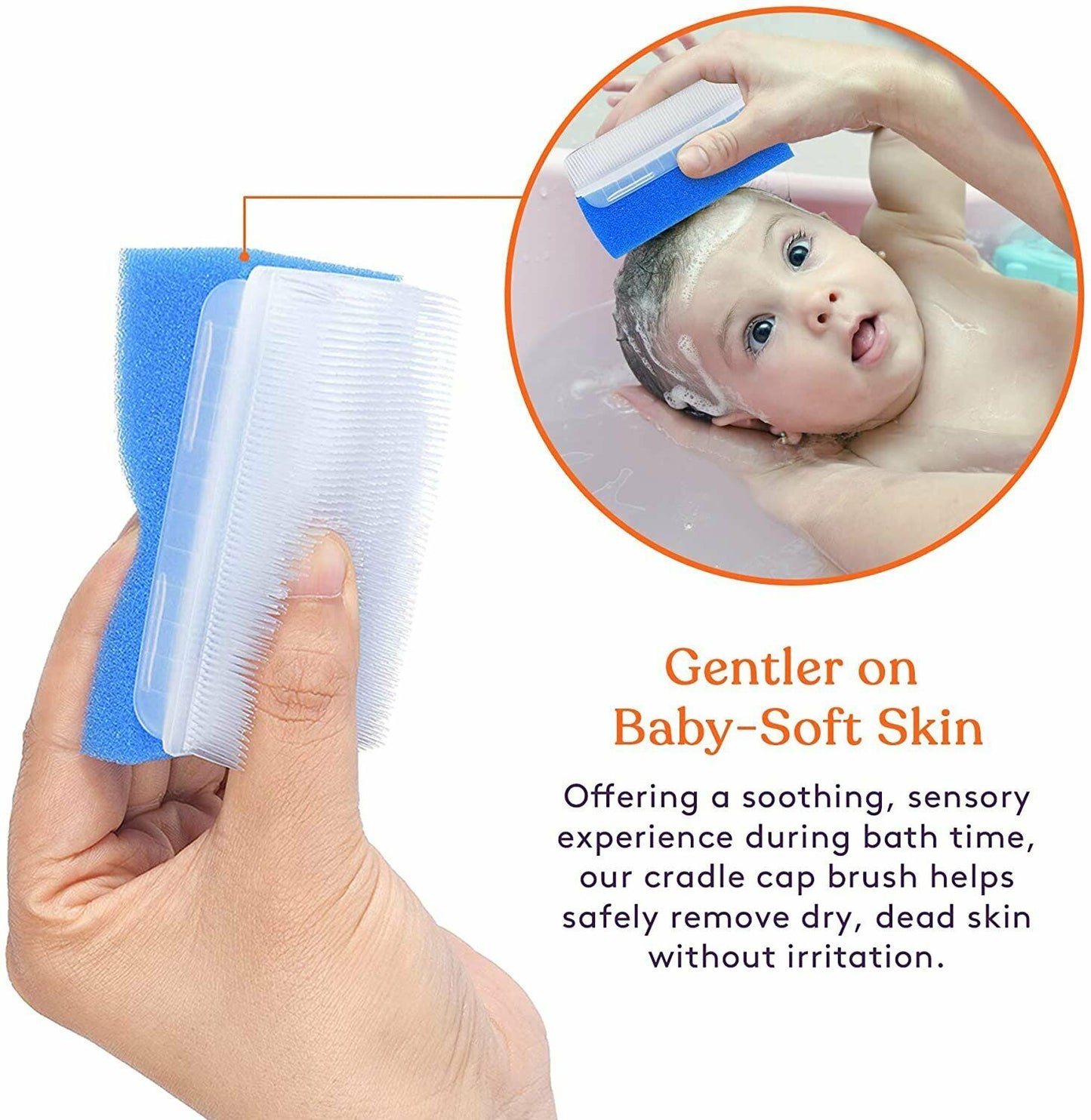 Special Supplies Baby Bath Sponges – Dual-Sided Sensory Foam & Soft Bristle Scrubbers for Gentle Infant and Toddler Bathing