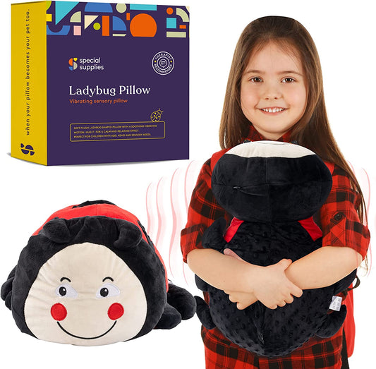 Special Supplies Vibrating Ladybug Sensory Pillow – Calming Support for Kids & Adults with Sensory Needs
