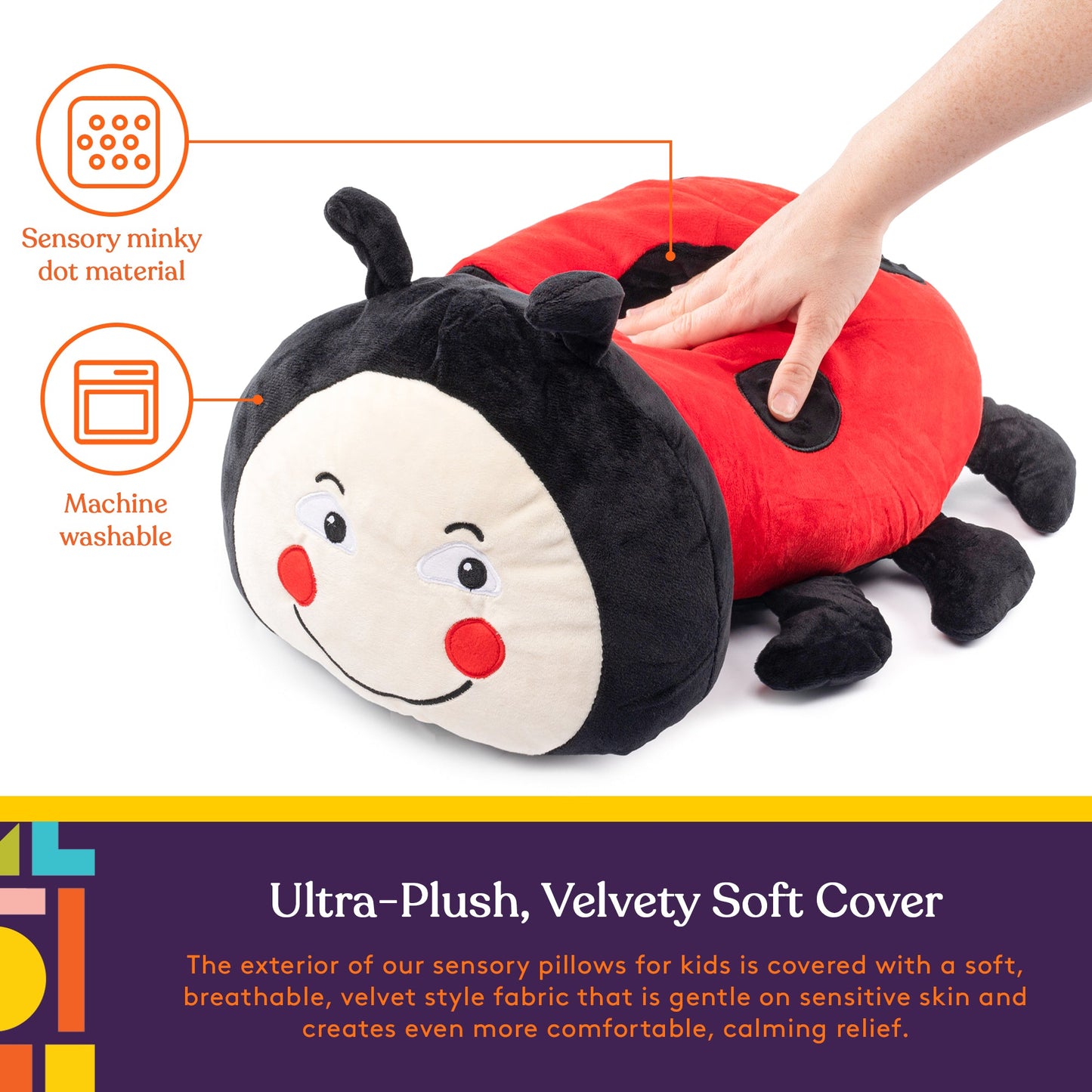 Special Supplies Vibrating Ladybug Sensory Pillow – Calming Support for Kids & Adults with Sensory Needs