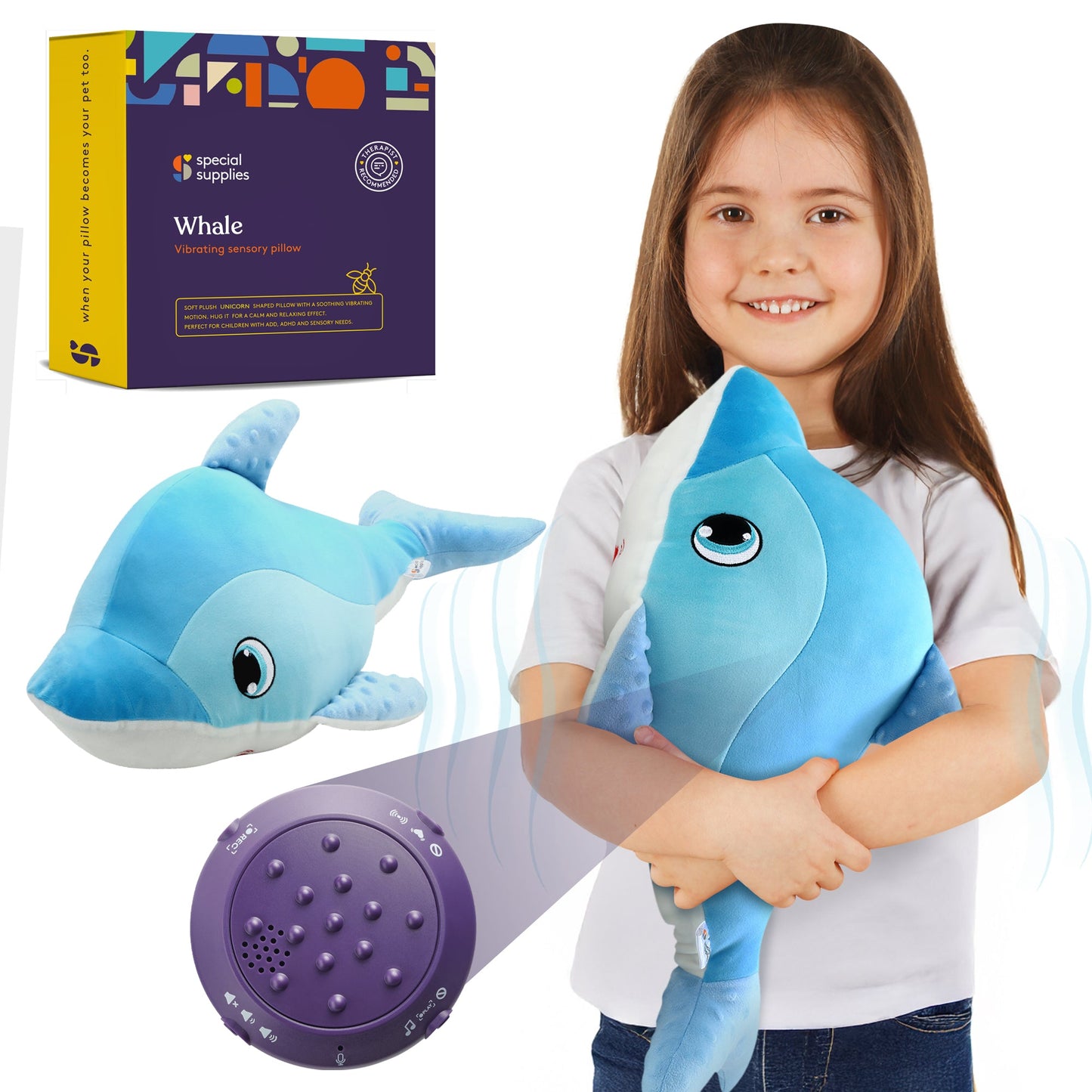 Special Supplies Vibrating Whale Sensory Pillow