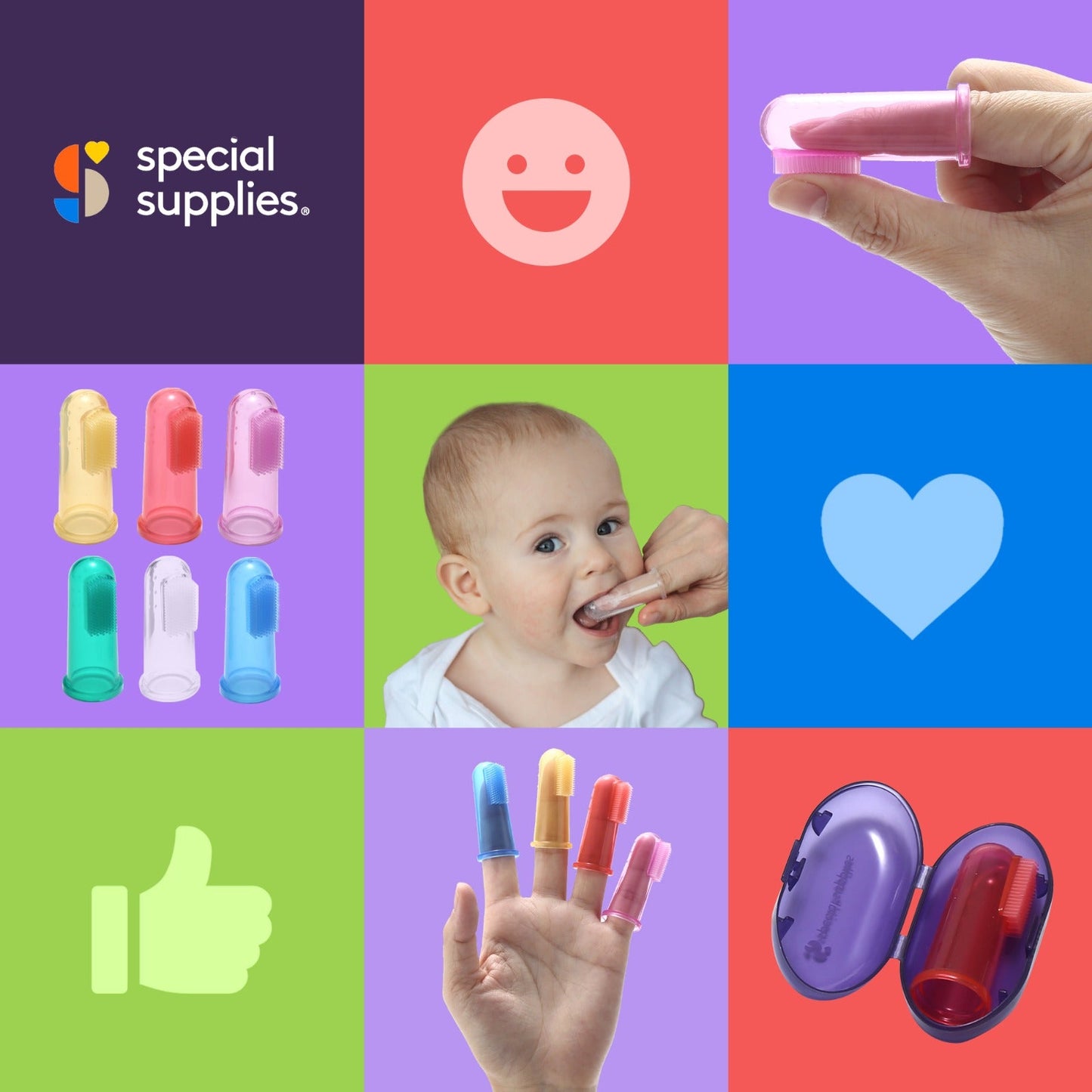 Special Supplies Dual-Sided Silicone Finger Toothbrush – 6-Pack for Infant Oral Care & Oral Motor Stimulation