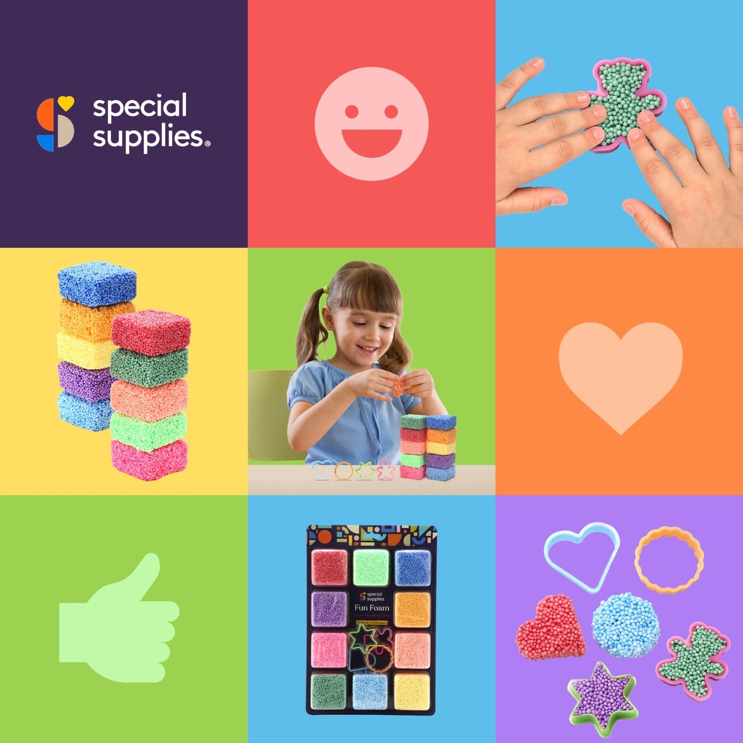 Special Supplies No-Stick Foam Modeling Clay for Kids (10-Pack) – Mess-Free Sensory Play for Creativity, Motor Skills, and Learning