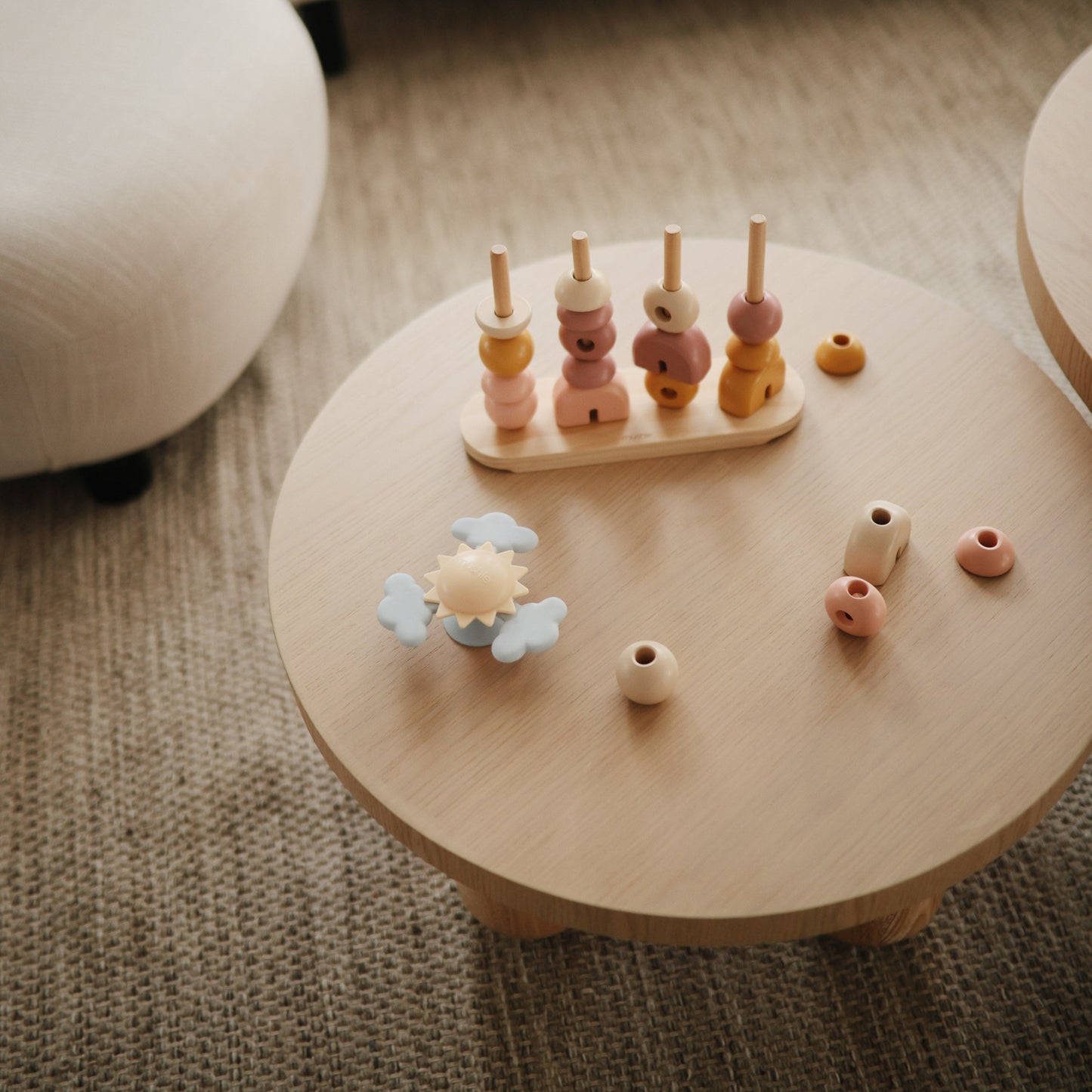 Mushie Wooden Multi Shape Stacker – Educational Sorting & Fine Motor Skills Toy