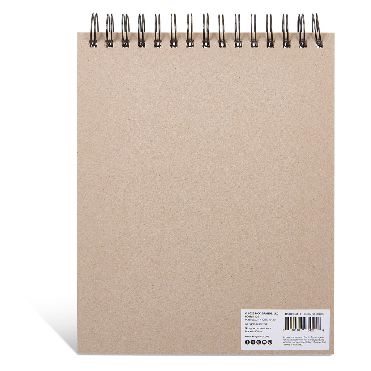 KINGART® Drawing Paper Pad, 8” x 10”, 75 Sheets, 70lb (110gsm), Spiral-Bound, Micro-Perforated