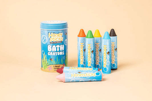 Honeysticks Bath Crayon Super Jumbos – Non-Toxic Beeswax Bath Crayons for Kids, 7 Colors